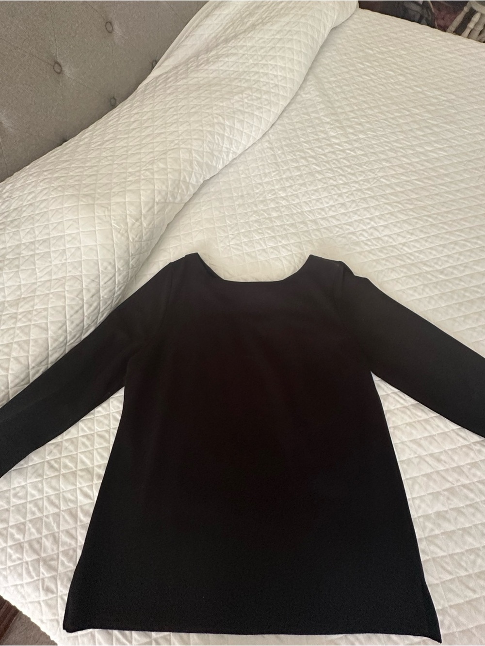 TALBOTS Black Long Sleeve Top with Unique Neckline- XL